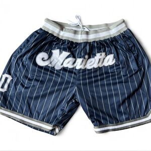 Navy Pinstripe Men's Athletic Shorts